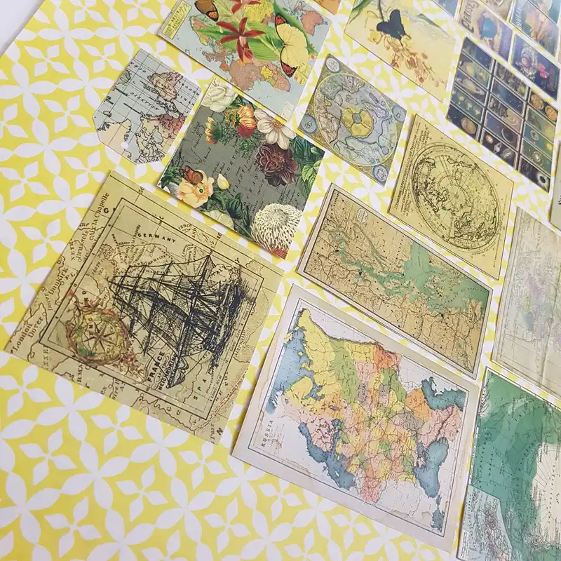 برچسب مدل بولت ژورنال اسکرپ بوک طرح نقشه مجموعه 61 عددی