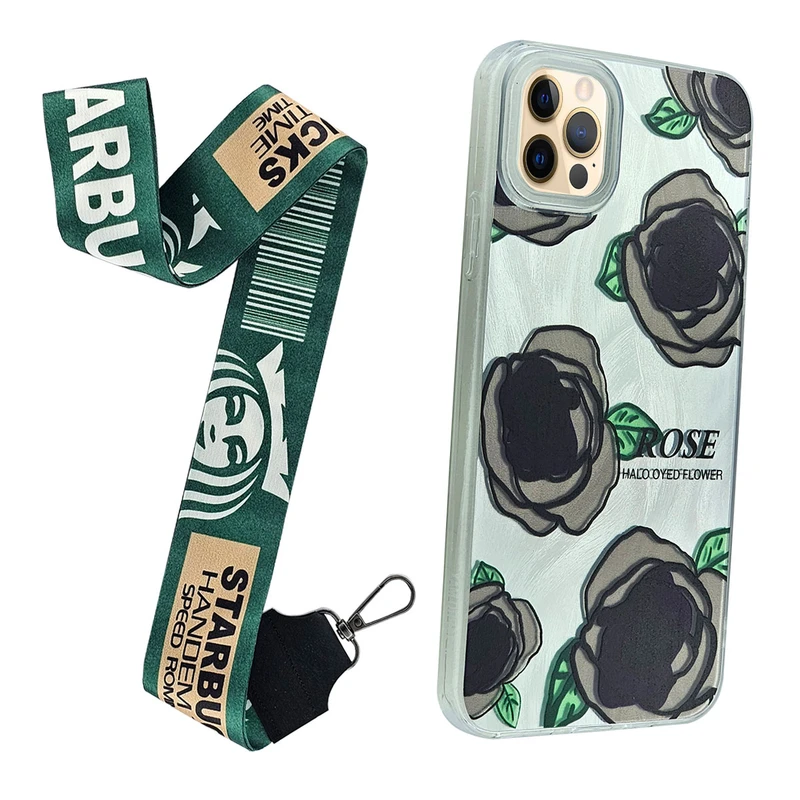 کاور کریتیو مدل گل رز مناسب برای گوشی موبایل اپل Iphone 11promax به همراه بند آویز
