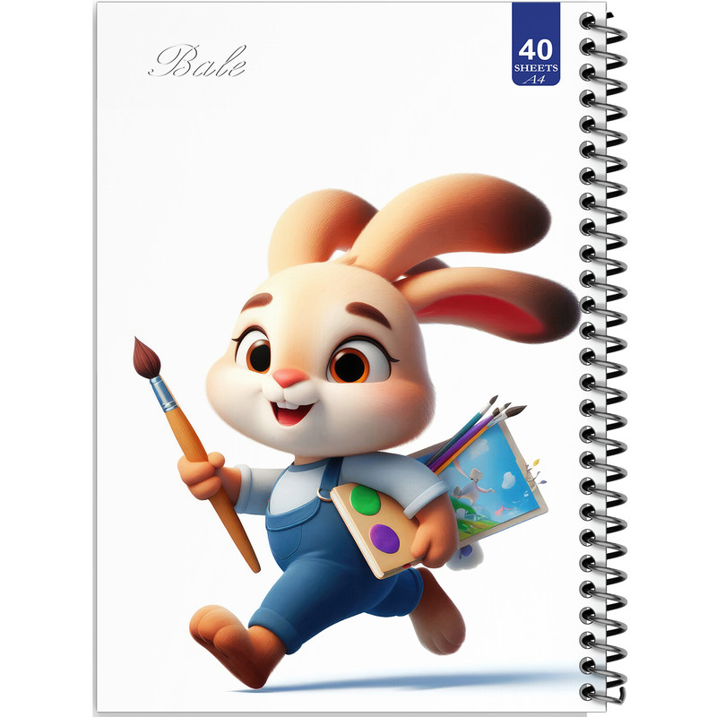 دفتر نقاشی 40 برگ انتشارات بله طرح خرگوش کوچولو نقاش کد A4-K264