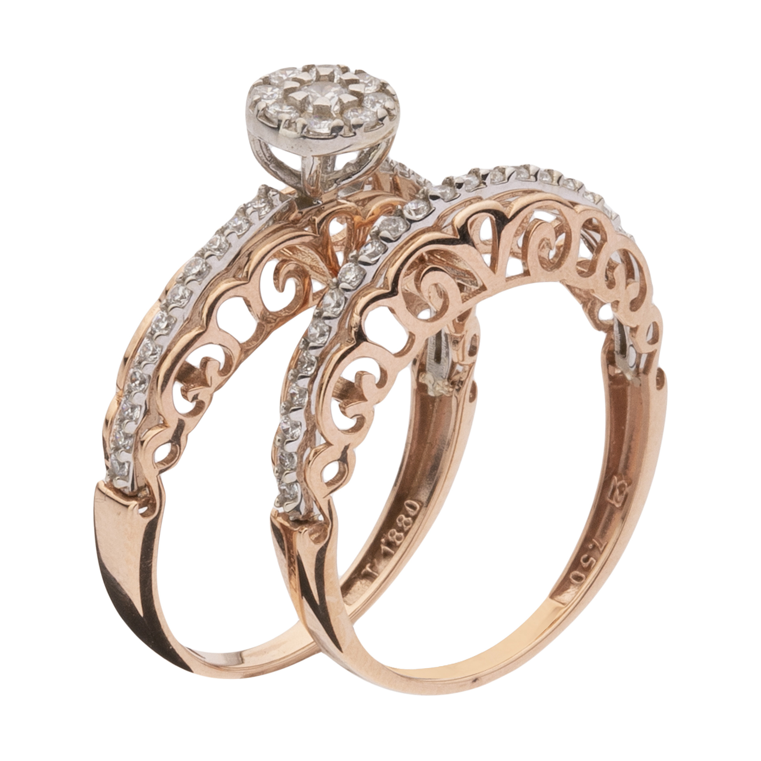 ست حلقه و پشت حلقه طلا 18 عیار زنانه مایا ماهک مدل MR0932 ست حلقه و پشت حلقه طلا 18 عیار زنانه مایا ماهک مدل MR0932