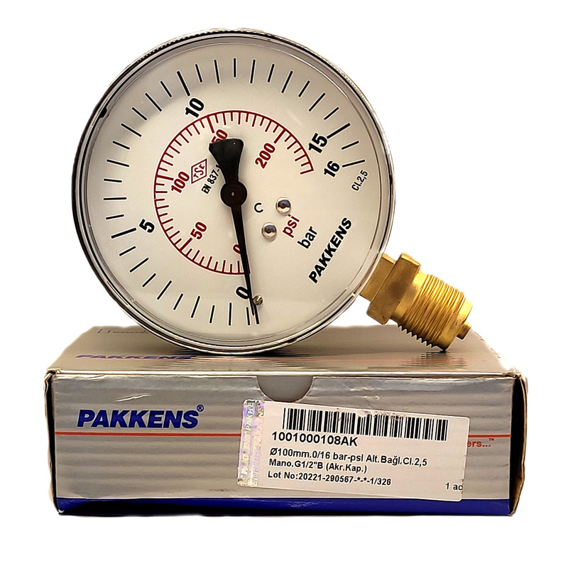 گیج فشار پکنز مدل 16bar-10cm