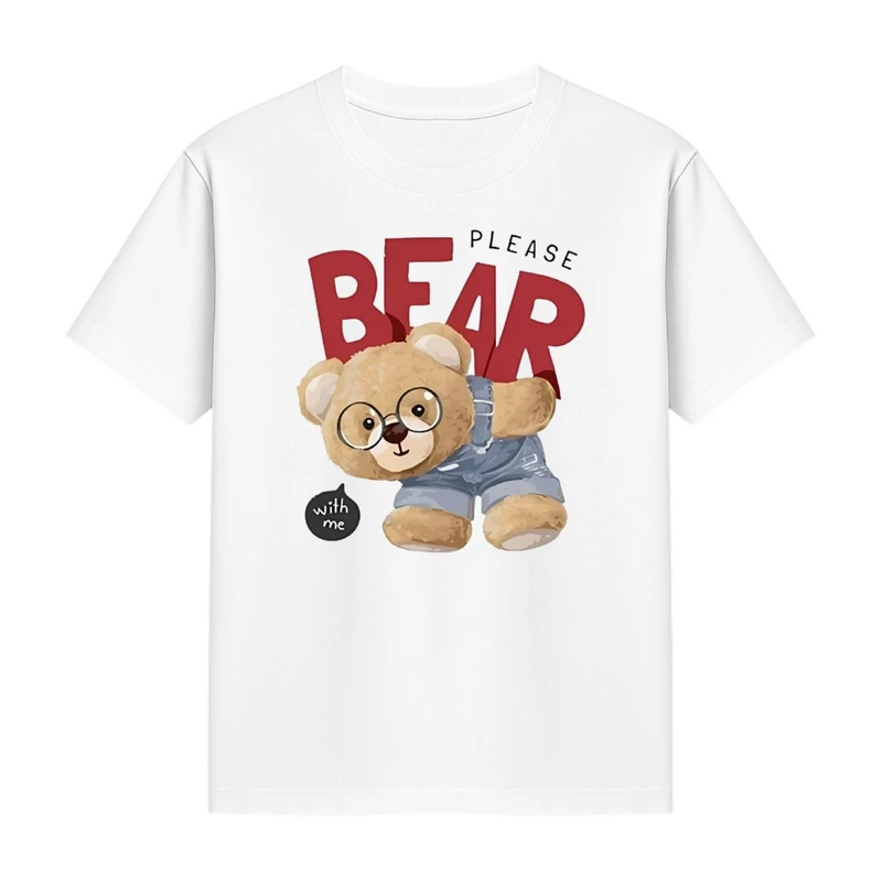 تی‌شرت آستین کوتاه دخترانه مدل تدی کد p1 