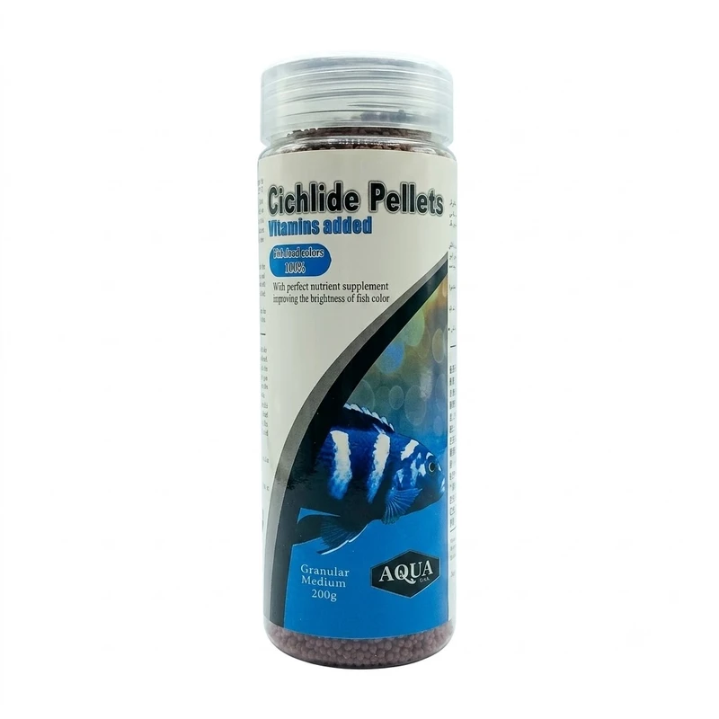 غذای ماهی آکوا مدل Cichlid Pellets-Medium Granular وزن 200 گرم