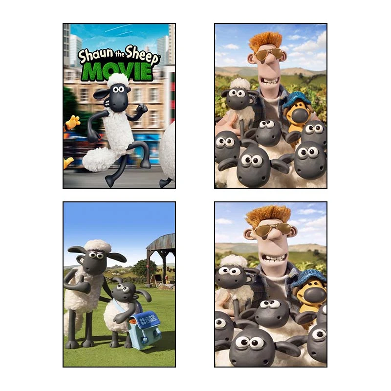 تابلو شاسي کارنيکا طرح بره ناقلا shuan the sheep کد 47481 مجموعه 4 عددی