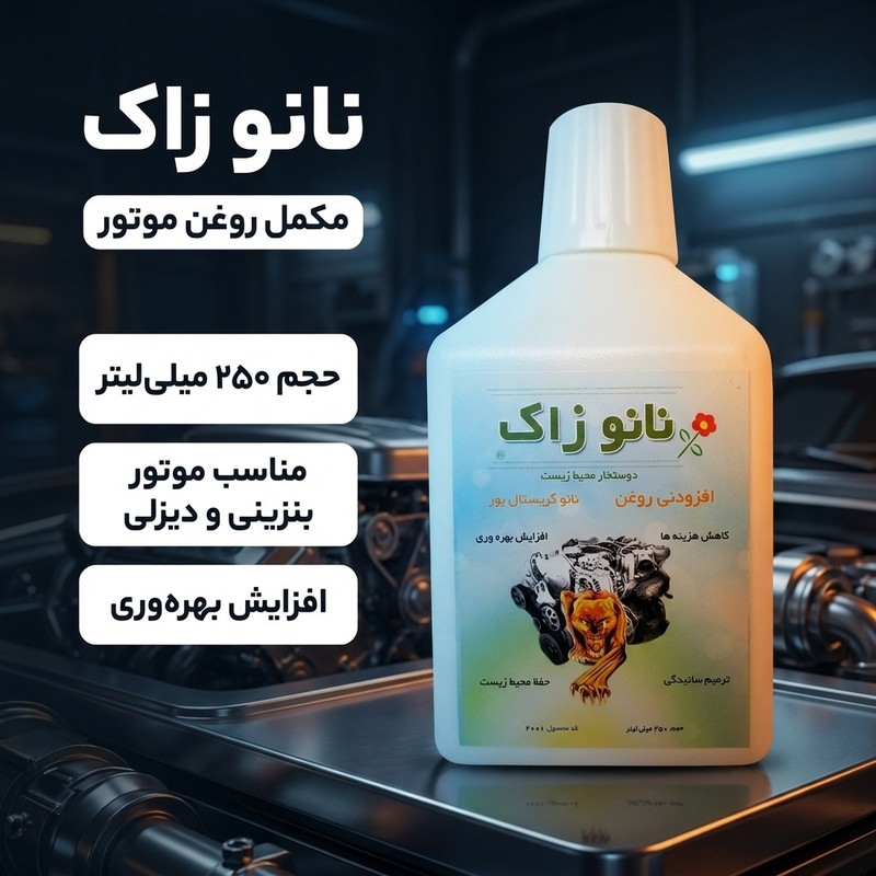 مکمل روغن موتور نانو زاک کد Z 2001 حجم 250 میلی لیتر