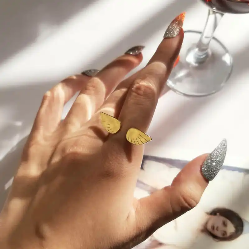 انگشتر زنانه مدل استیل بال فرشته 123