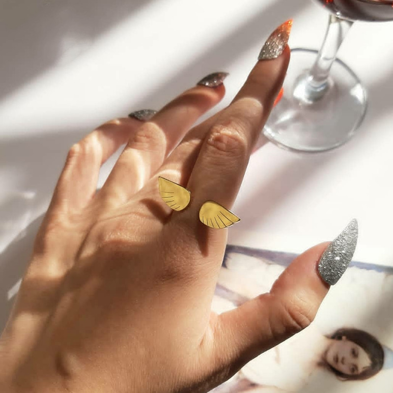 انگشتر زنانه مدل استیل بال فرشته 123 انگشتر زنانه مدل استیل بال فرشته 123