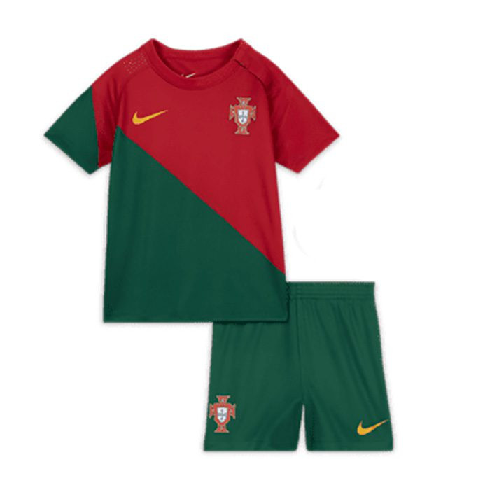 ست تیشرت آستین کوتاه و شلوارک ورزشی پسرانه مدل پرتغال جام جهانی قطر 2022