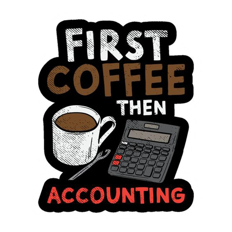 استیکر پارچه و لباس پاد آفرین مدل قهوه حسابدار کد 4410