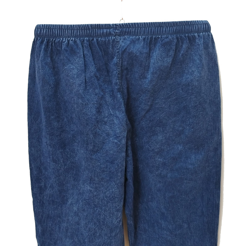 شلوار مام استایل مردانه مدل کتان کنفی خنک کد 02 رنگ آبی تیره