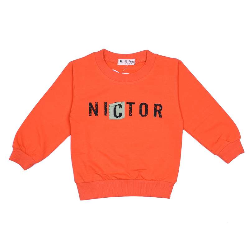 سویشرت پسرانه طرح NICTOR کد 145 رنگ نارنجی