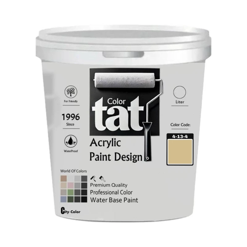 رنگ خردلی روشن مات اکرولیک تات کد 4-13-4 حجم 4 لیتر
