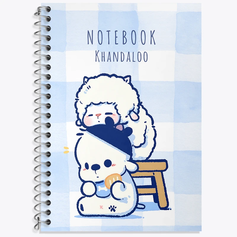 دفتر زبان 50 برگ خندالو مدل سه خط طرح گوسفند و سگ کیوت کد N4696