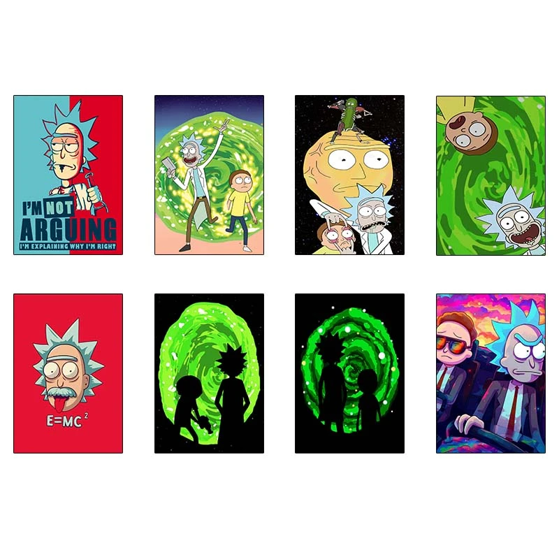 پوستر کارنيکا طرح ریک و مورتی کد 35273 مجموعه 8 عددی