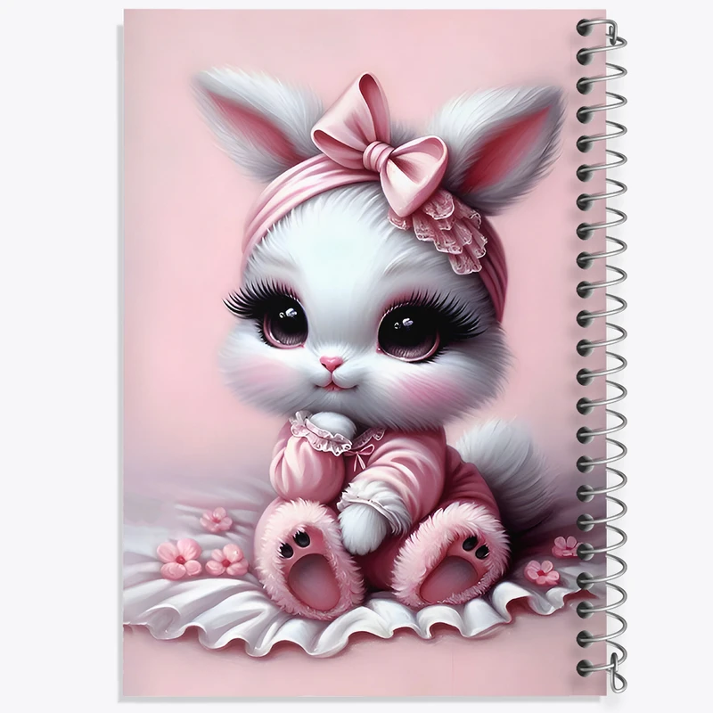 دفتر ژورنال نویسی 50 برگ خندالو مدل نقطه ای طرح خرگوش کیوت کد F6696