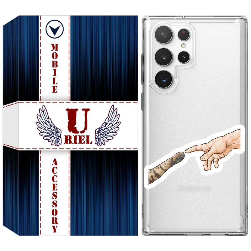 کاور یوریل مدل Clear کد 94 طرح دست گربه مناسب برای گوشی موبایل سامسونگ Galaxy S22 Ultra