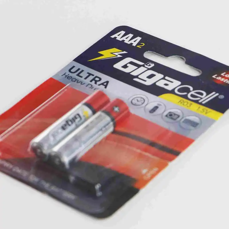 باتری نیم قلمی گیگاسل مدل RO3 1.5V بسته دو عددی