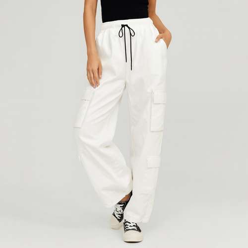 شلوار زنانه مدل کارگو رنگ سفید