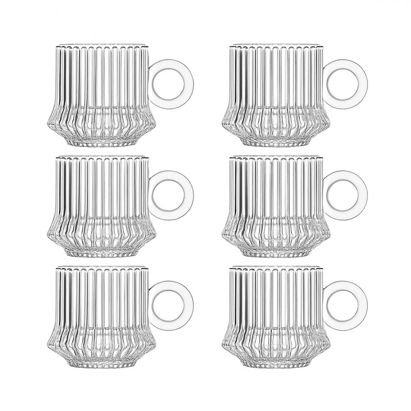 فنجان دلی سوگا مدل شیاردار و فانتزی کد B900 بسته 6 عددی