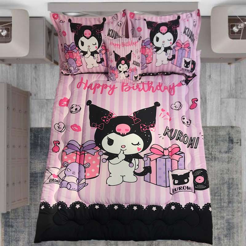 سرویس خواب مدل کرومی kuromi مهربون 01 یک نفره 5 تکه سرویس خواب مدل کرومی kuromi مهربون 01 یک نفره 5 تکه