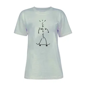 تی شرت آستین کوتاه زنانه مدل cactus کد A67  رنگ طوسی