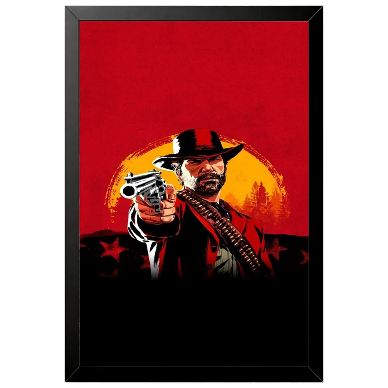 تابلو بکلیت طرح گیمینگ ردد red dead redemption 2 مدل B-po2230 فریم مشکی