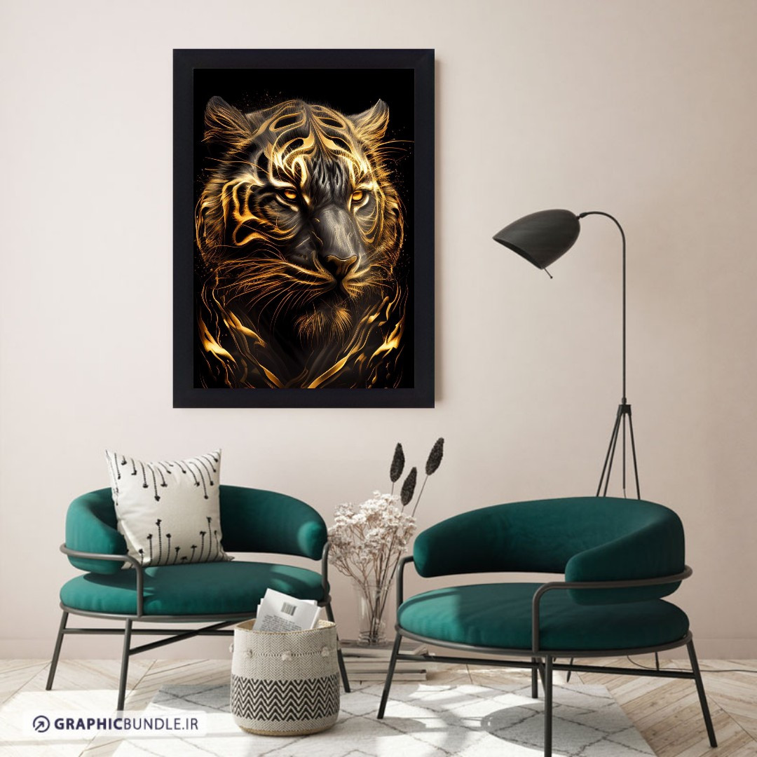 تابلو نوری گیم دکور طرح ببر آتشین مدل tiger05 تابلو نوری گیم دکور طرح ببر آتشین مدل tiger05
