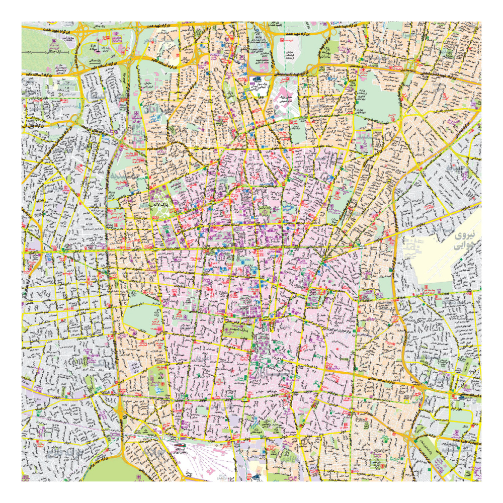 نقشه گردشگری شهرتهران 1400-1401انتشارات گیتاشناسی نوین کد 1475