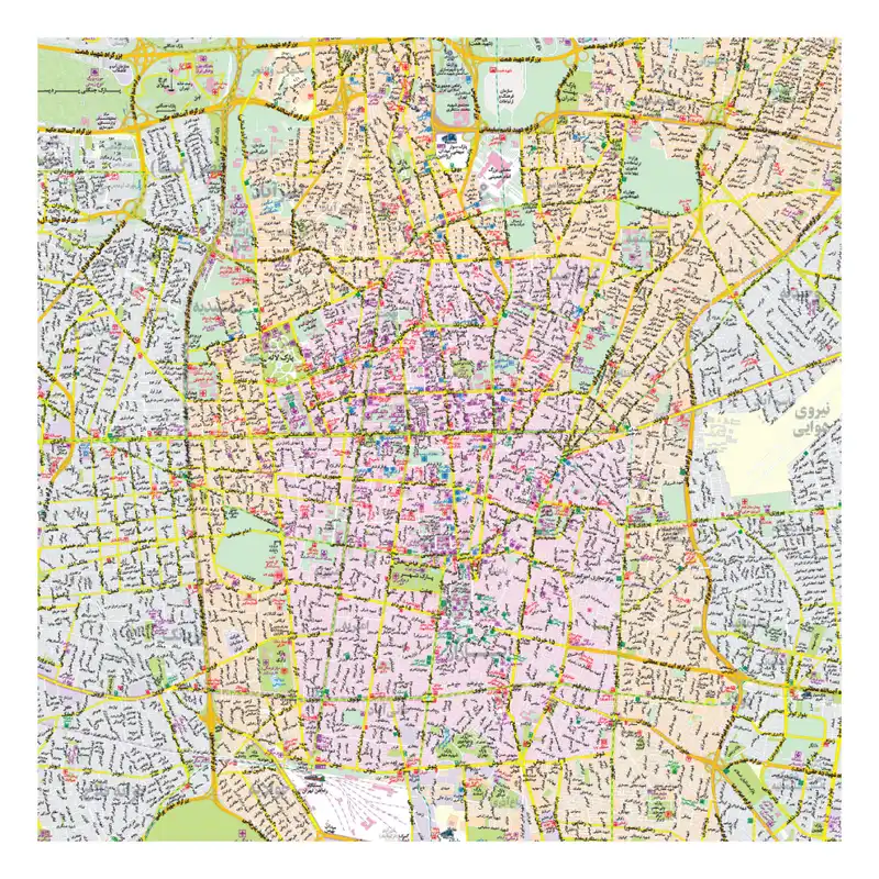 نقشه گردشگری شهرتهران 1400-1401انتشارات گیتاشناسی نوین کد 1475