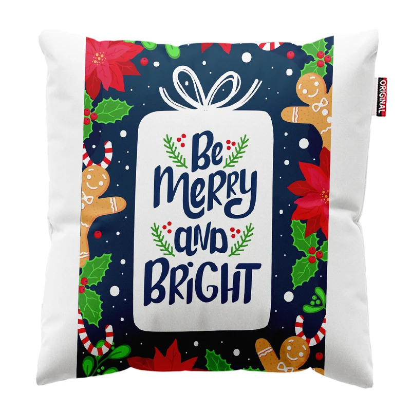 کوسن پاد آفرین مدل کریسمس طرح بابانوئل کاج گوزن آدم برفی کد PK302468 سایز 30*30 سانتی متر