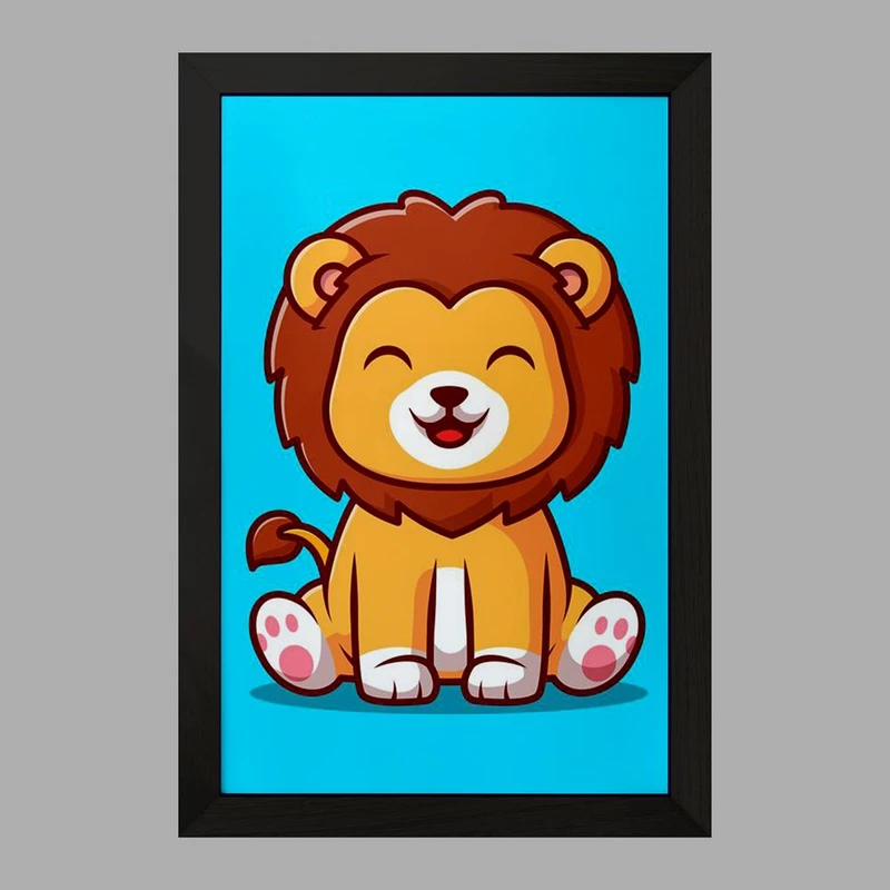 تابلو خندالو مدل  حیوانات بامزه شیر کد 25430