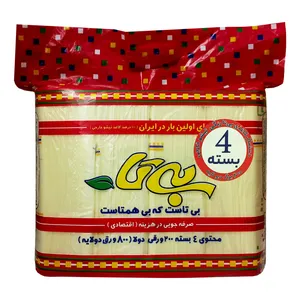 دستمال کاغذی بی تا مدل BI_TISHO_YELLOW800 بسته 4 عددی