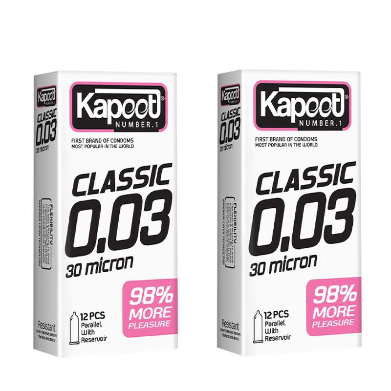 کاندوم کاپوت مدل 30 میکرون مجموعه 2 عددی