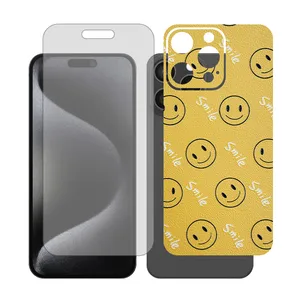 Glass Together model matte screen protector suitable for Apple iPhone 15 Pro Max mobile phone with cover sticker on the back of the phone