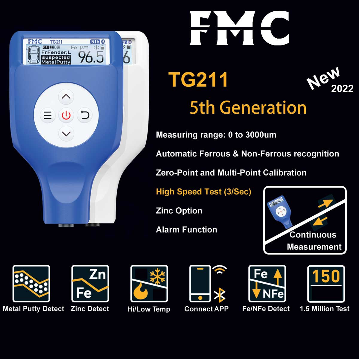 ضخامت سنج رنگ اف ام سی مدل TG211FN