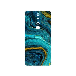 MAHOOT Turquoise marblewith golden streaks Cover Sticker for Nokia 3.1 Plus