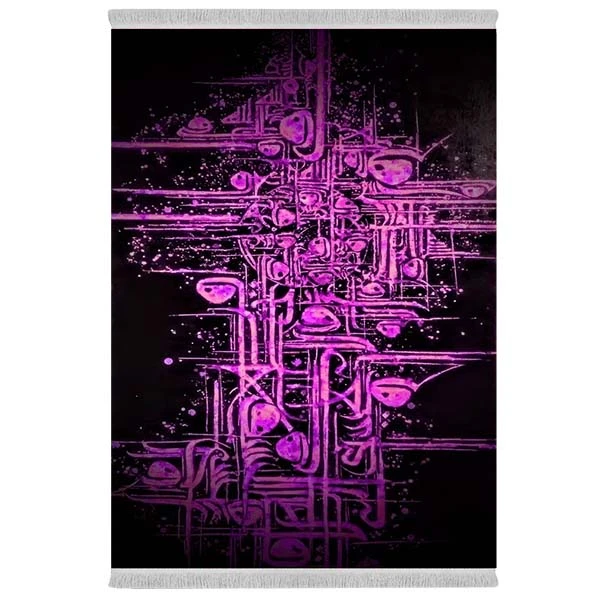 فرش پارچه‌ای دفه مدل فرشینه شانل مخمل طرح فانتزی کد 7091