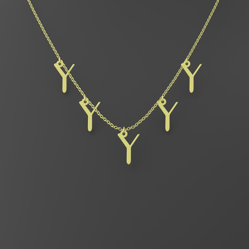 گردنبند طلا 18 عیار زنانه مدوپد مدل حرف Y کد RNA16805