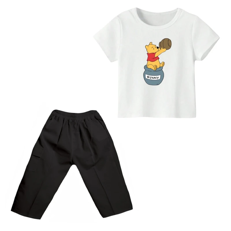 ست تی شرت و شلوارک پسرانه مدل پو کد ۱۷