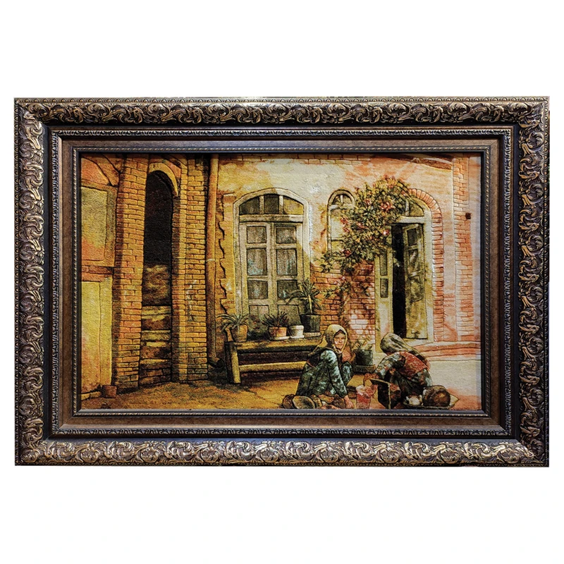 تابلو فرش دستبافت طرح خانه مادر بزرگ مدل RAR21