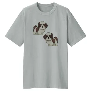 تی شرت لانگ زنانه مدل DOG کد LL135 رنگ طوسی