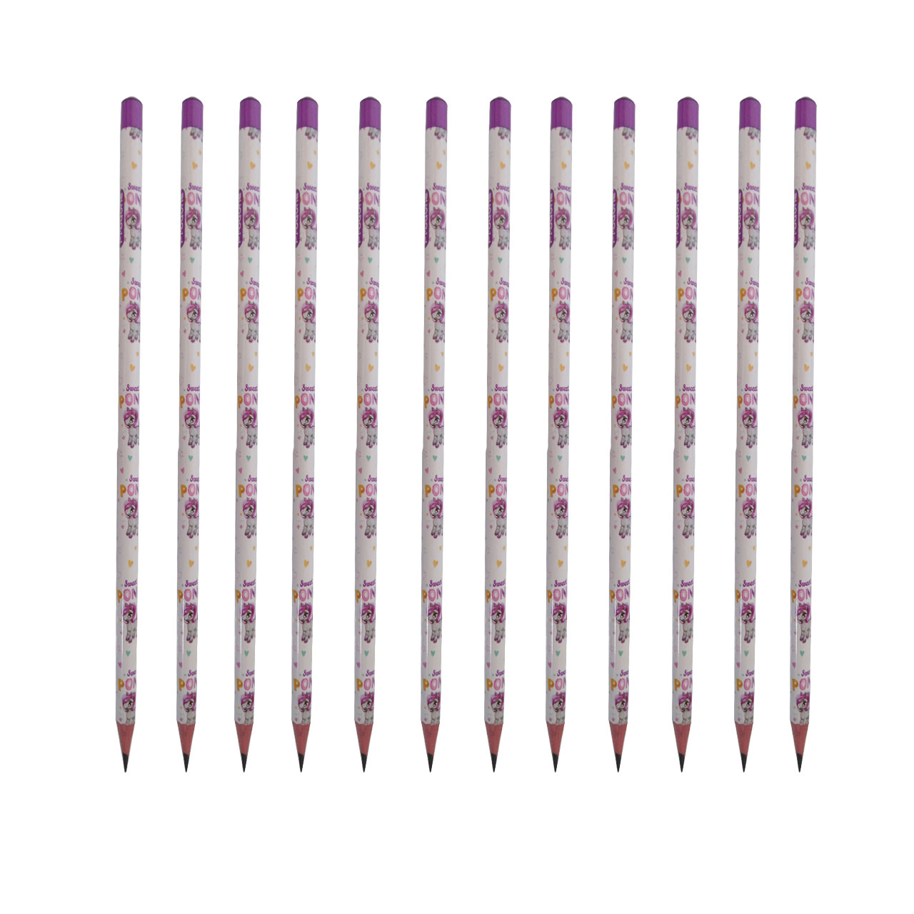 مداد مشکی پرودان طرح اسب pony کد 01 بسته 12 عددی