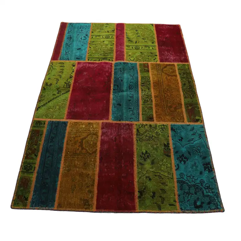 فرش دستباف دو متری طرح چهل تکه کد 4020552