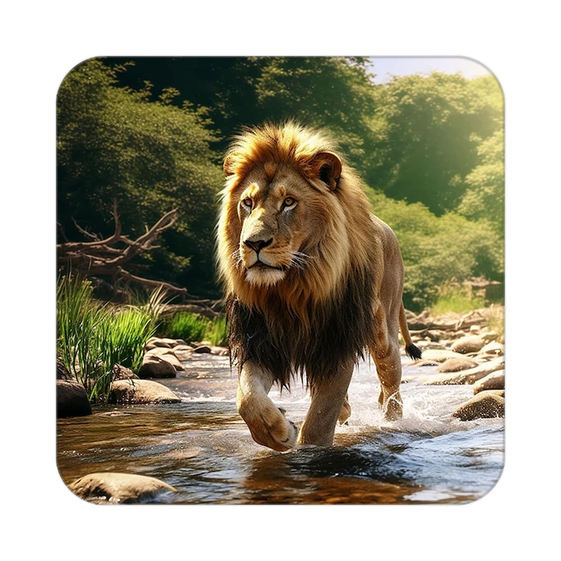 زیر لیوانی کاکتی طرح شیر مدل mp23751