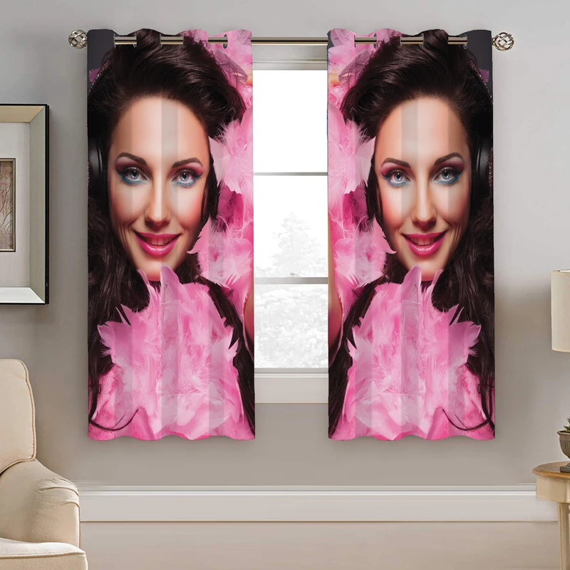 پرده نیروانا طرح چهره دخترونه مدل مخمل کد 4974 سایز 140×200 سانتی متر