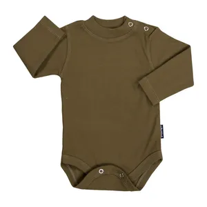 بادی آستین بلند نوزادی آدمک کد 17100 رنگ زیتونی