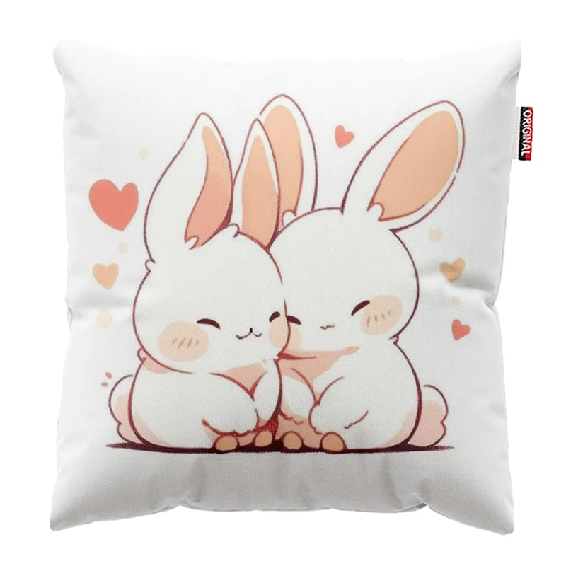 کوسن پاد آفرین مدل خرگوش های کیوت عاشق کد 228 سایز 30*30 سانتی متر