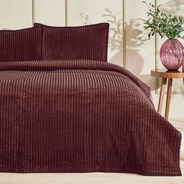 پتو ازدیلک مدل Piramit Kahve سایز 220×220 سانتی متر