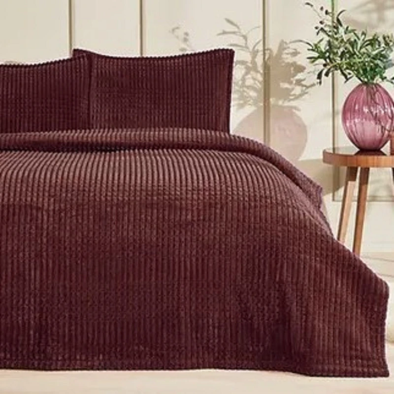 پتو ازدیلک مدل Piramit Kahve سایز 220×220 سانتی متر