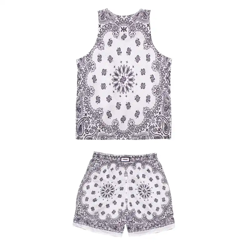 ست تاپ و شلوارک ورزشی مردانه مدل 126-3001 طرح باندانا